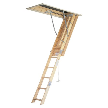 Werner 7 To 8.75 ft. Ceiling 25 in. x 54 in. Wood Attic Ladder Type I 250 lb. capacity W2508